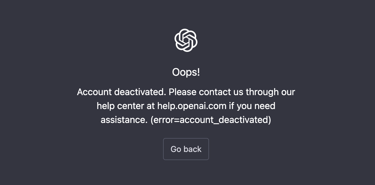 ChatGPT提示账号失效